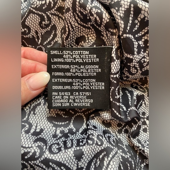 Guess Black Trench Coat Double breasted lightweight size medium - Picture 7 of 10